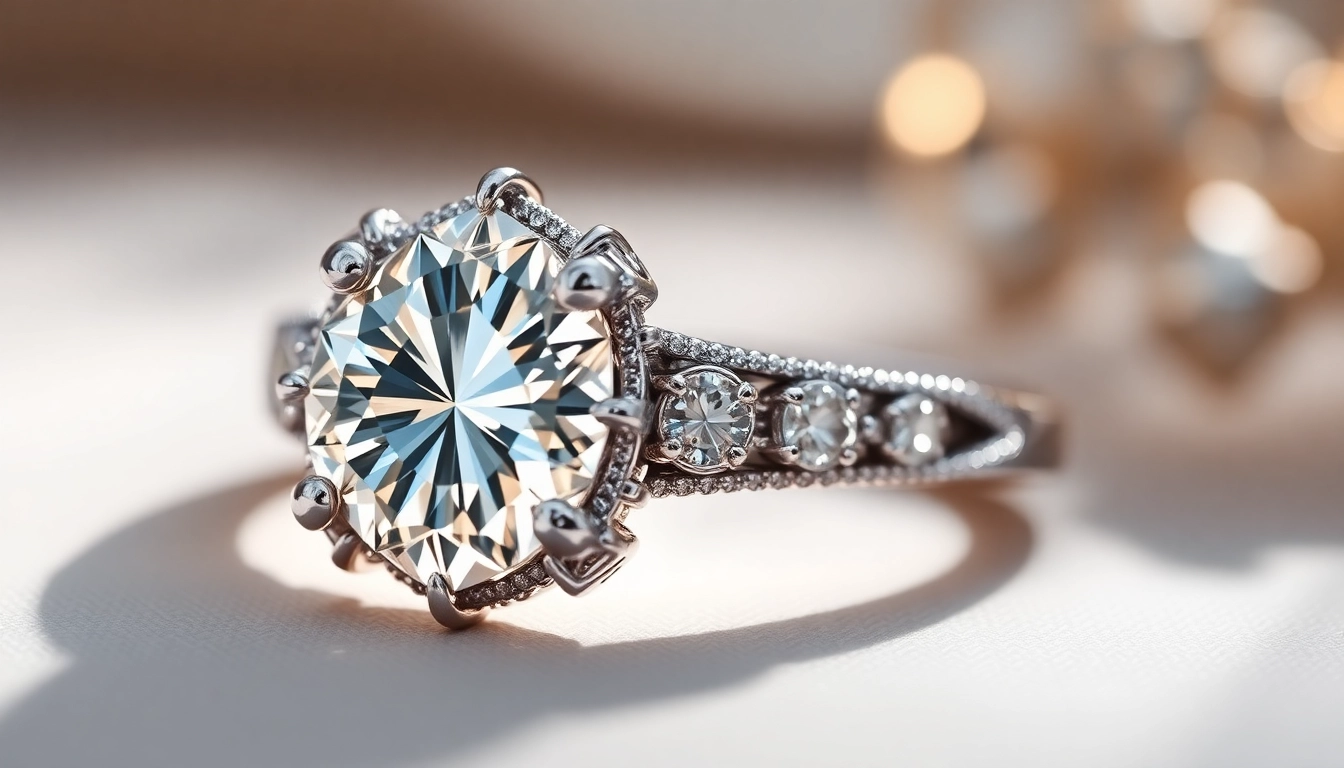 High-quality diamond ring with sparkling gemstones and elegant design, perfect for engagements